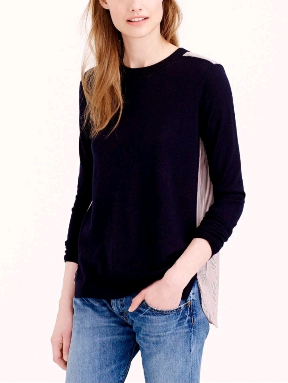 J.Crew Merino Wool Striped Combination Top # 3543